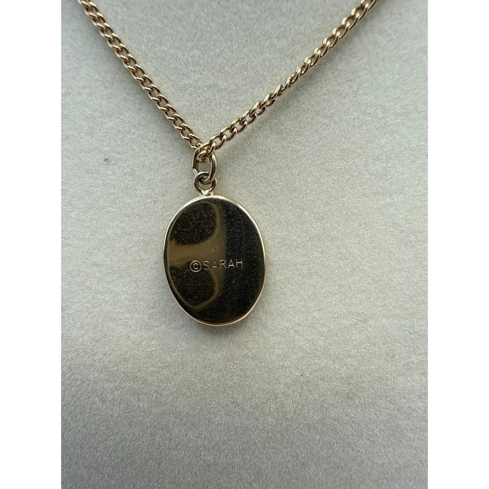 Vintage Sarah Coventry Raggedy Ann Pendant Necklace Gold Tone Cameo Character